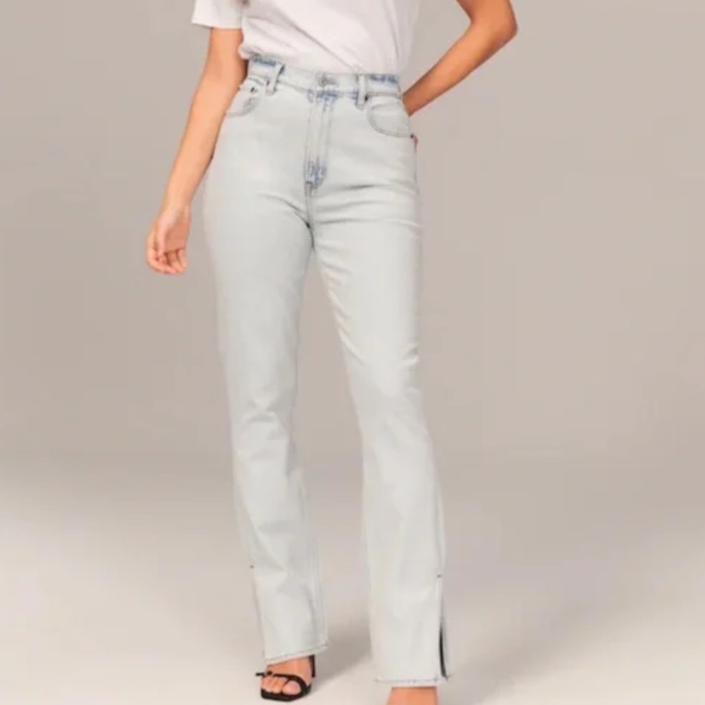 Abercrombie & Fitch Light Gray Flare Jeans